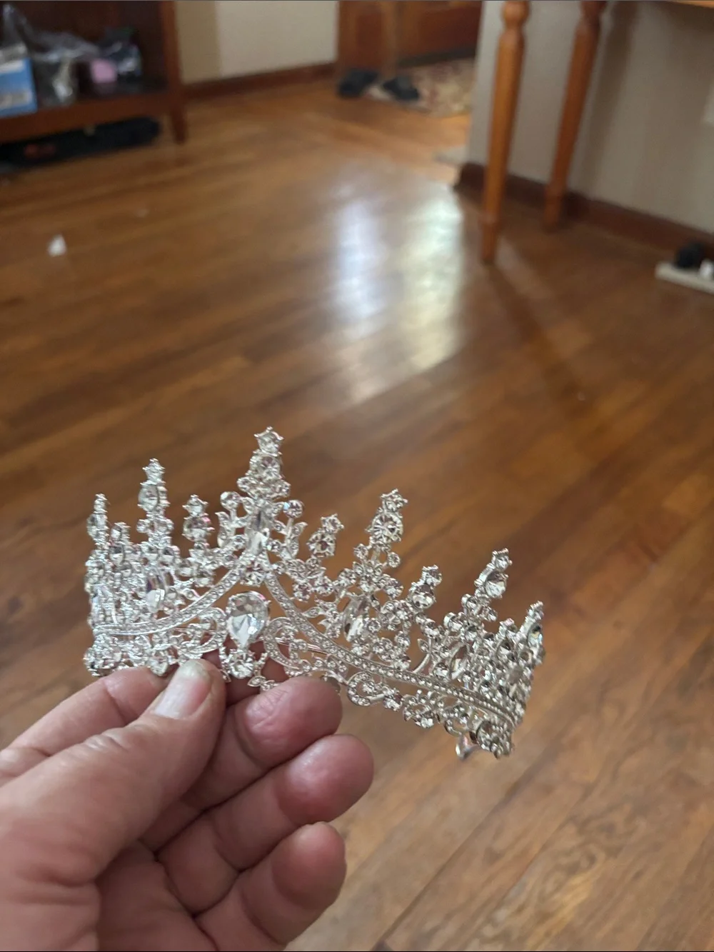 3 Crystal Bridal Tiara Crown - Silver